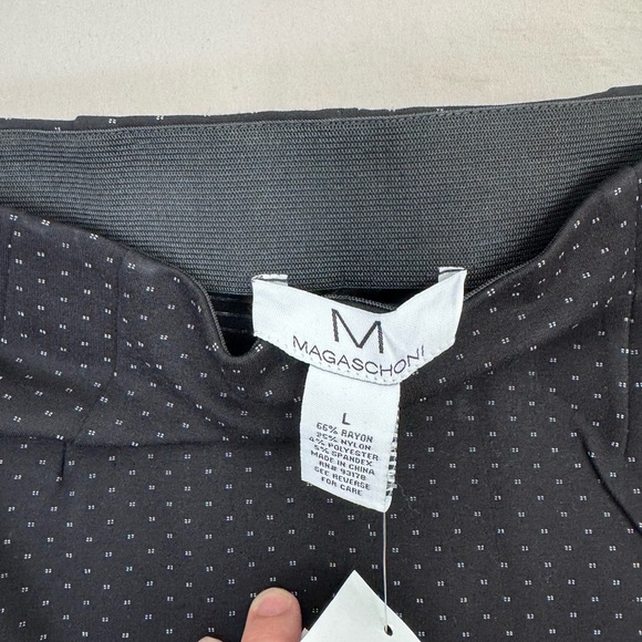 M MAGASCHONI Skirt Womens Size L Black White Knit Pencil Classic Pull On - Picture 10 of 11